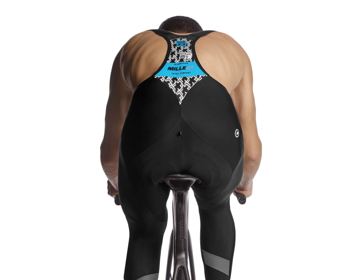 Рейтузы ASSOS Mille GT Winter Bib Tights Black Series, на лямках, мужские, черные с белым логотипом, 3XL фото 5