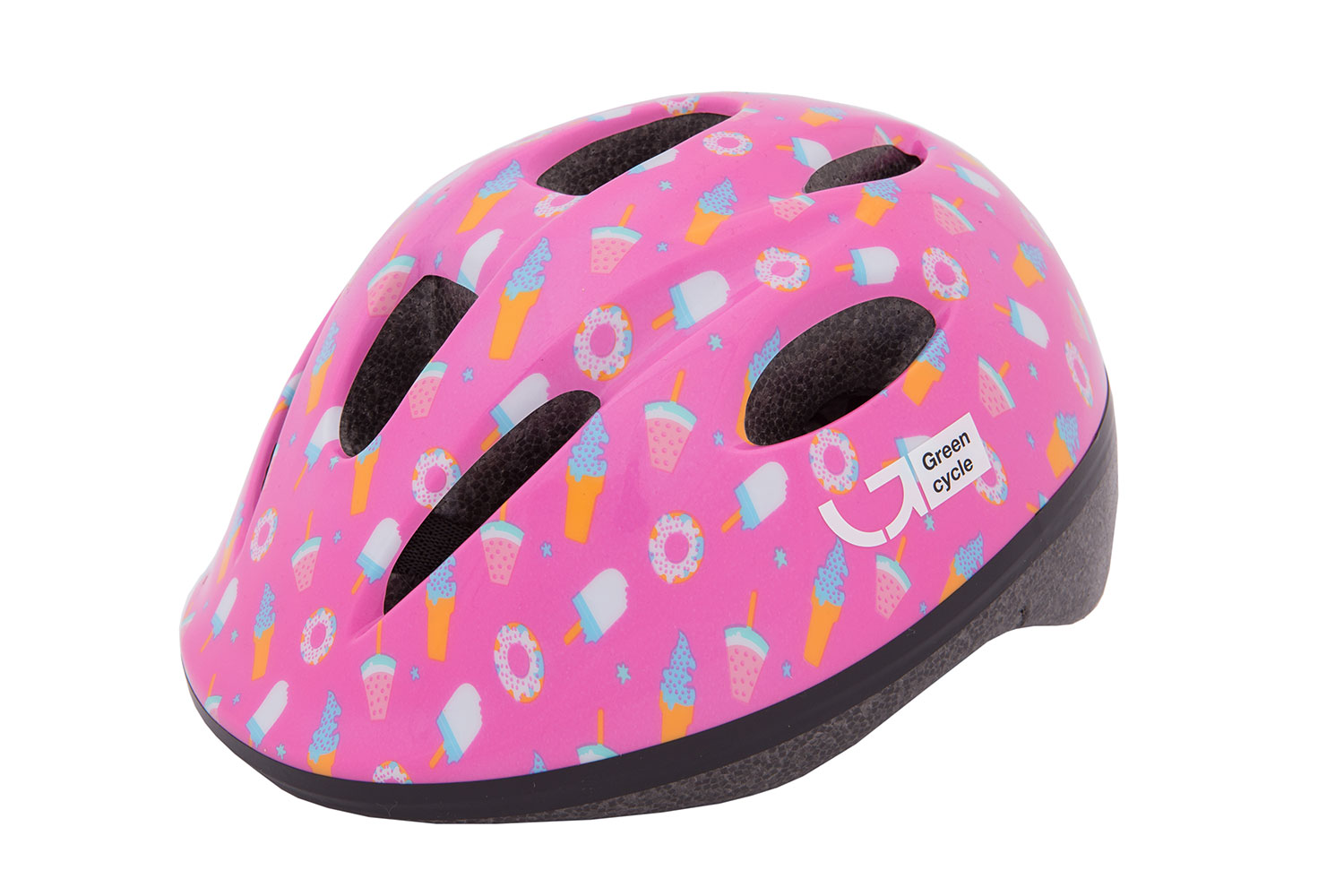 Шлем детский Green Cycle Sweet размер 50-54см малиновый/розовый лак фото 