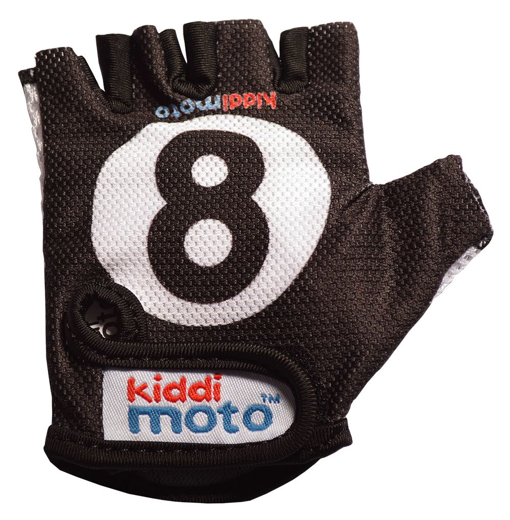Перчатки детские Kiddimoto бильярдный шар, чёрные, размер М на возраст 4-7 лет