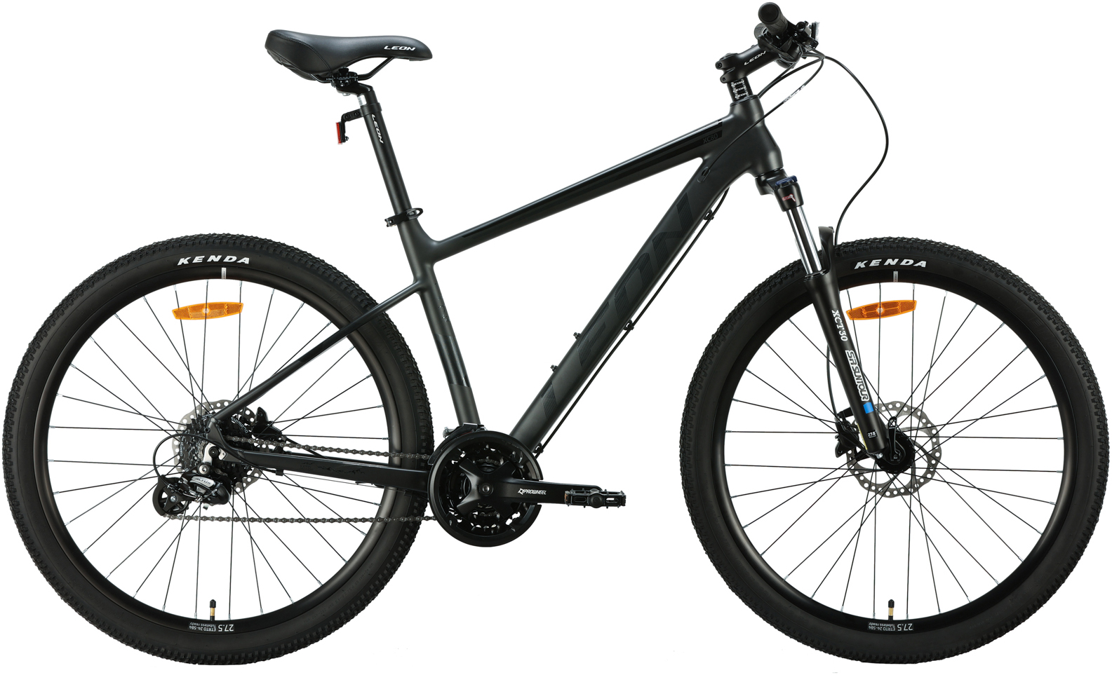 Велосипед 27.5" Leon XC 80 AM HDD рама - 18" серый с черным (матовый) A4 фото 