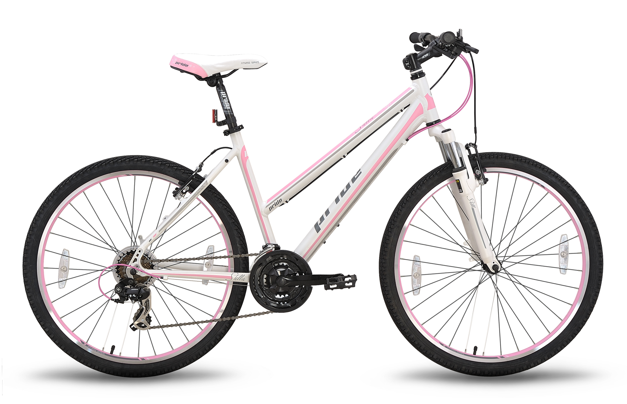 Велосипед 26'' Pride STELLA рама - 16" бело-розовый матовый 2015 фото 