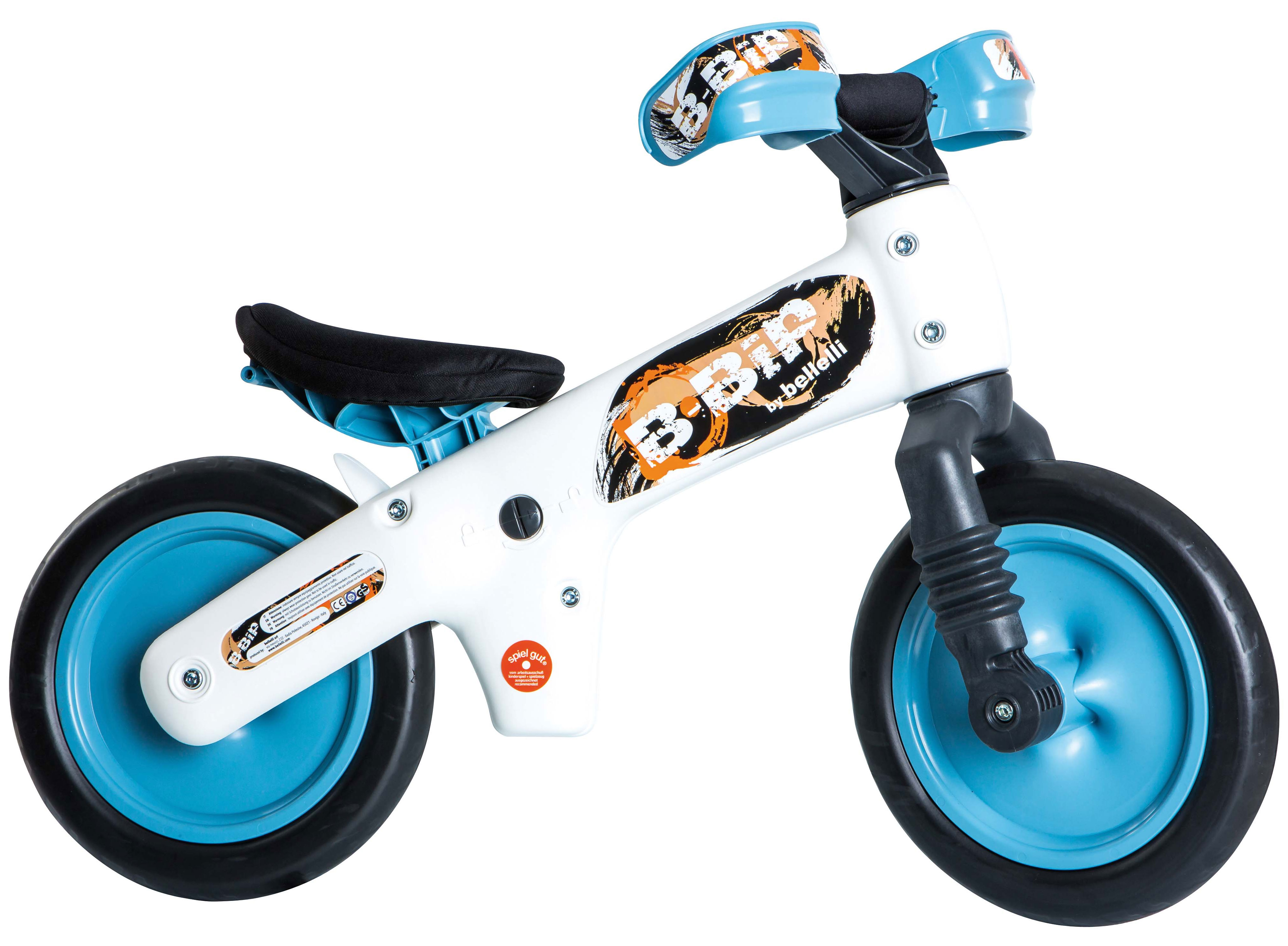 Біговел 12" Bellelli B-Bip навчальний 2-5лет, пластмасовий, білий з блакитними колесами фото 