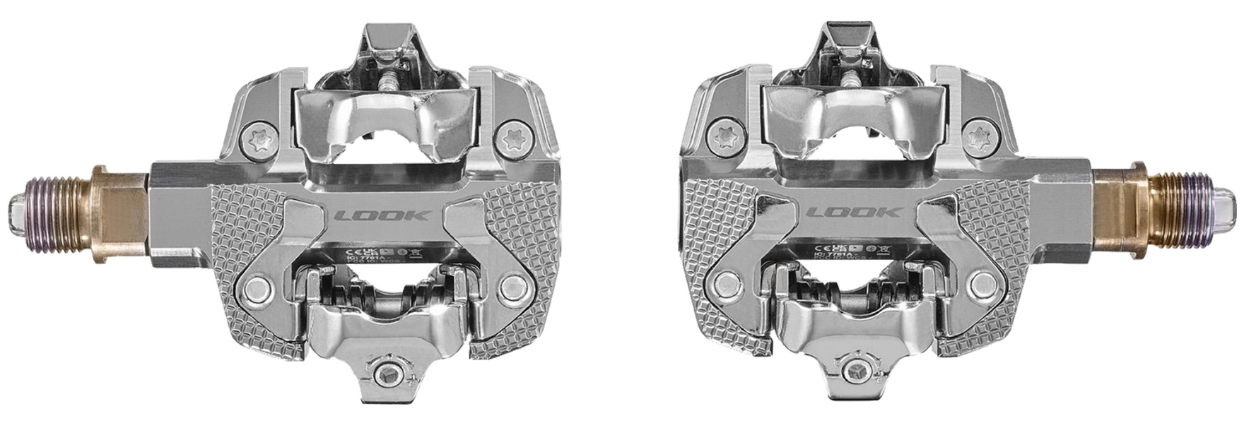 Педалі Look X-TRACK POWER DUAL алюміній, вісь chromoly 9/16", сріблясті фото 2