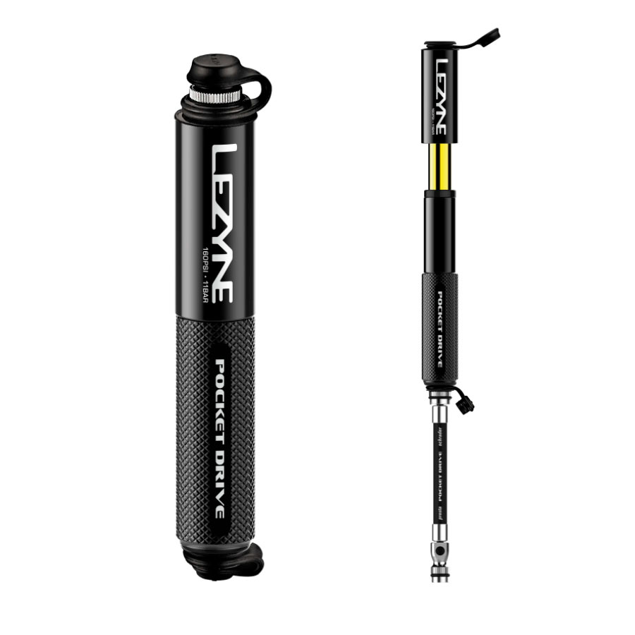 Мінінасос Lezyne POCKET DRIVE LOADED, 160psi, чорний + ремкомплект для камер фото 3