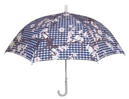 Парасолька Basil DUTCH BLUE-UMBRELLA діам. 100см, гнучкий каркас зі скловолокна, квітковий принт фото 