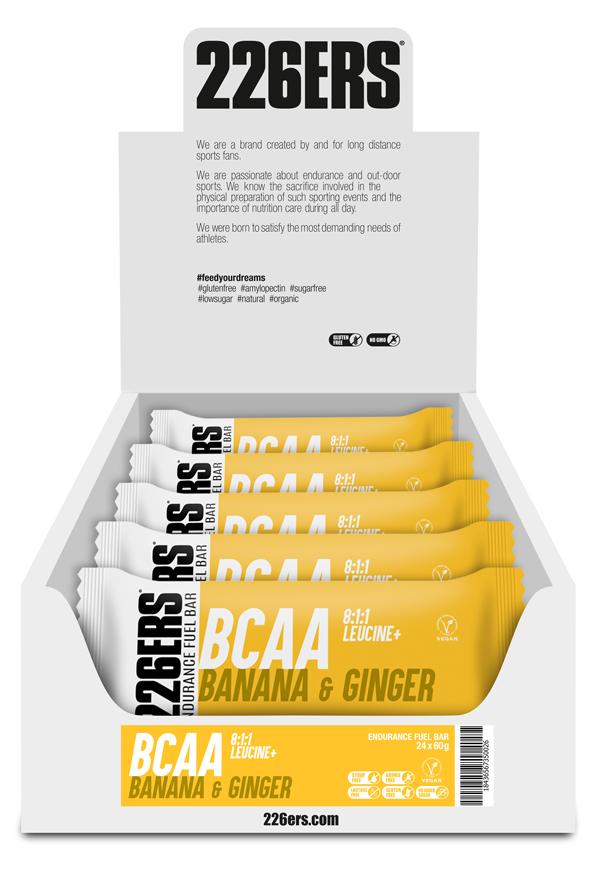 Батончик 226ERS Endurance Fuel BCAA Energy банан/імбир 60г 24шт/уп 1440г фото 