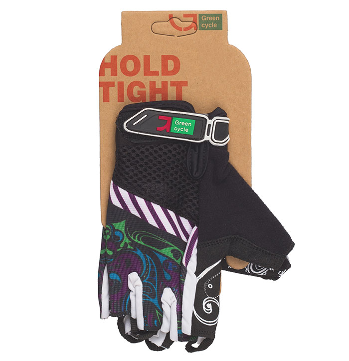 Перчатки Green Cycle NC-2331-2014 MTB Feminine без пальцев XL черно-фиолетовые фото 1