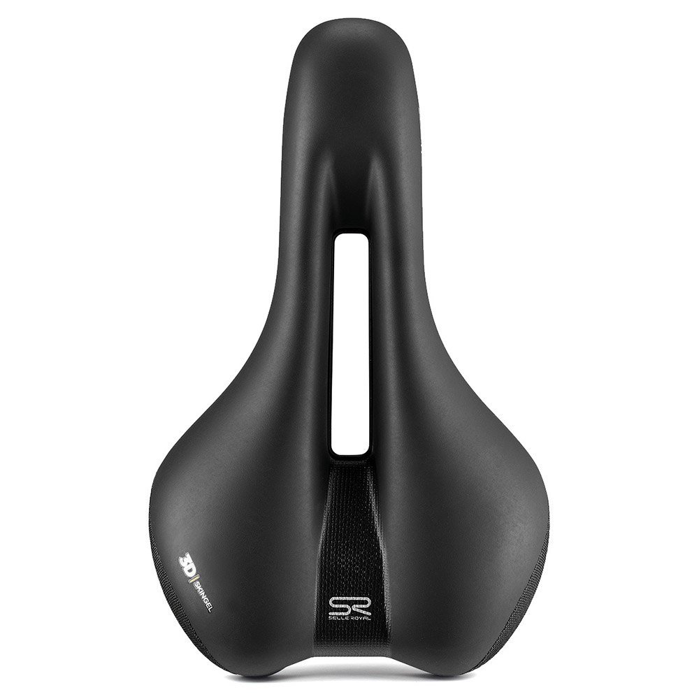 Седло Selle Royal ELLIPSE ATHLETIC, Anatomic hole, 3D Skingel, рейлы сталь, черное фото 2