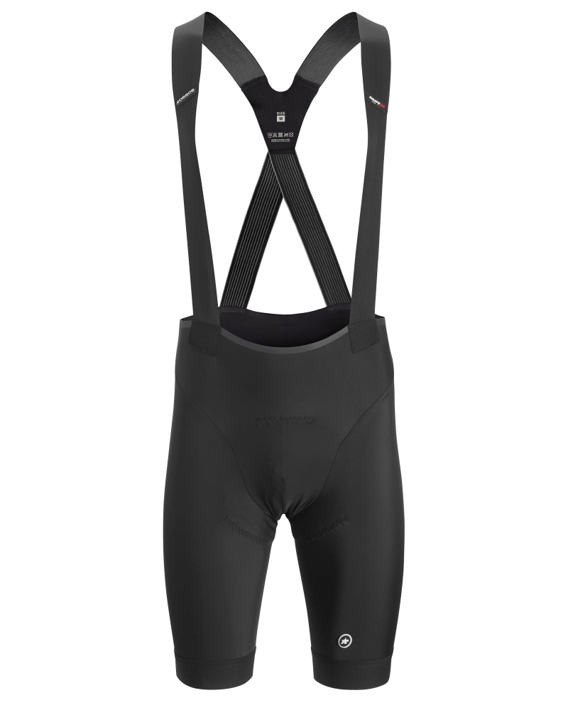 Велотрусы ASSOS Equipe RS Bib, на лямках, мужские, черные с белым логотипом, M фото 