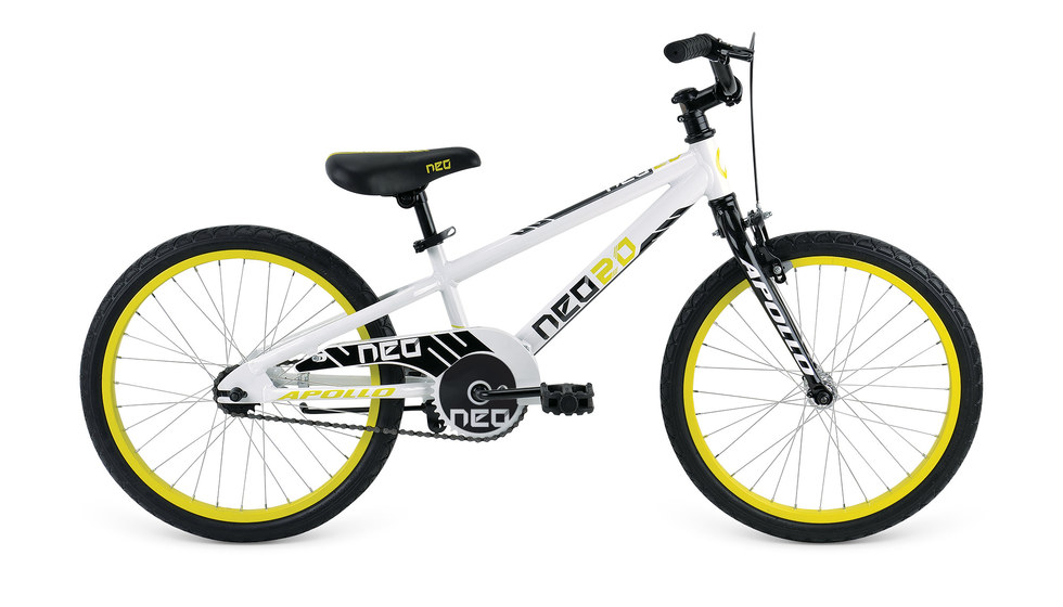 Велосипед 20" Apollo NEO boys gloss White/gloss Black/gloss Lime фото 