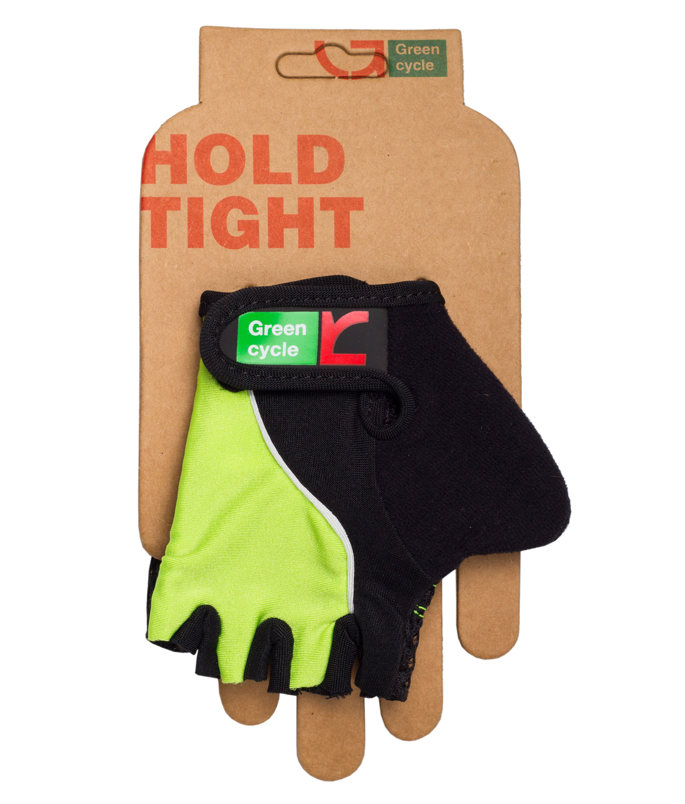 Перчатки Green Cycle NC-2530-2015 Kids без пальцев XL черно-зеленые фото 1