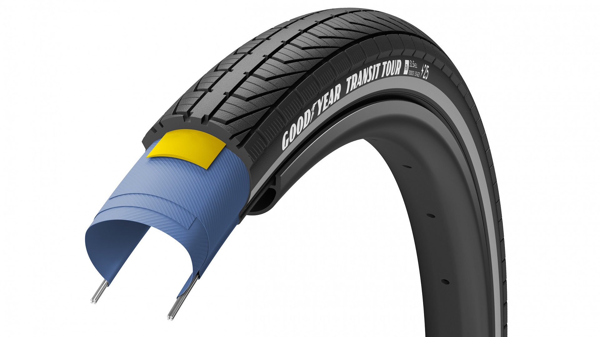 Покрышка 700x40 (40-622) GoodYear TRANSIT Tour, Black Reflect фото 1