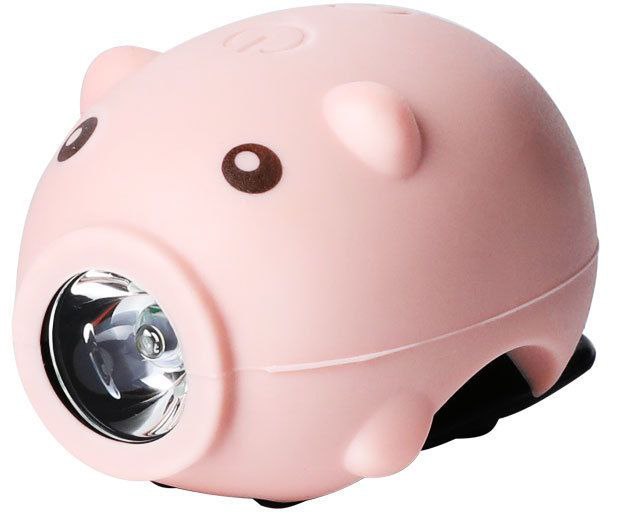 Дитячий ліхтар Green Cycle Piglet, 300 люмен, 3 режими, + гудок з 5 звуками, рожевий фото 