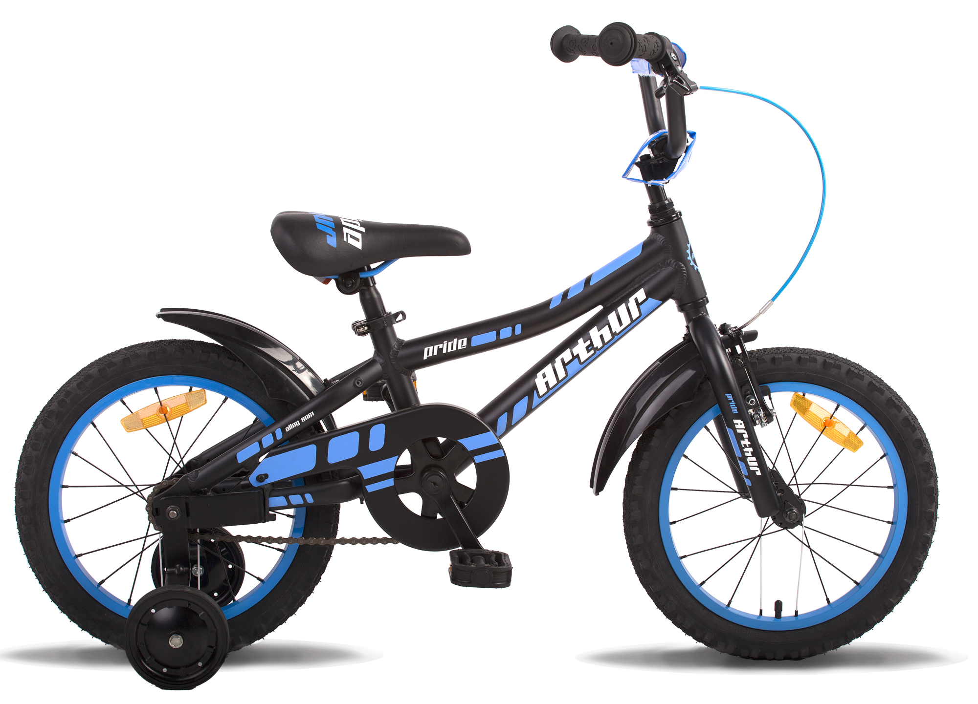 Велосипед 16 "Pride ARTHUR чорно-синій матовий 2015 фото 