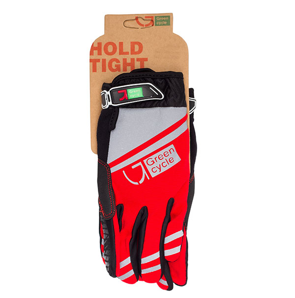 Перчатки Green Cycle NC-2378-2014 MTB с закрытыми пальцами XL красно-серые фото 1