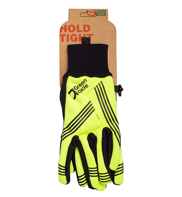 Перчатки Green Cycle NC-2401-2014 WindStop с закрытыми пальцами XL черно-желтые фото 1