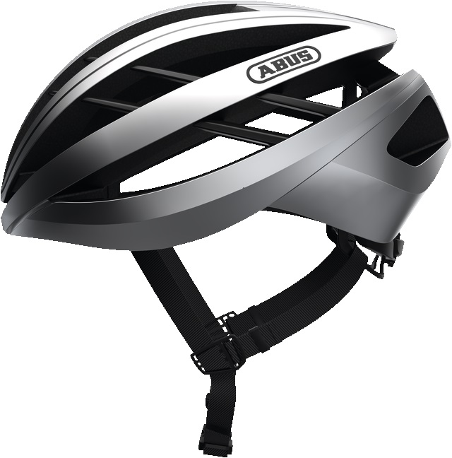 Шлем ABUS AVENTOR, размер M (54-58 см), Gleam Silver, серебристо-черный фото 