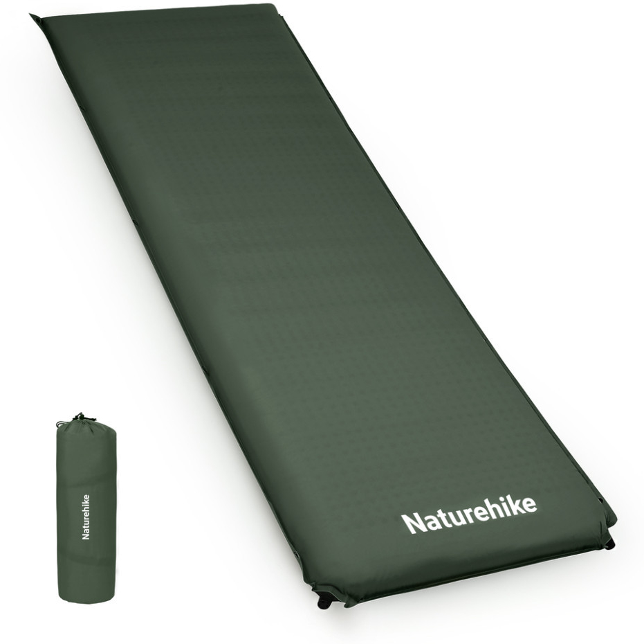 Коврик самонадувной Naturehike CNK2450WS020, 200х63х10 см, темно-зеленый фото 