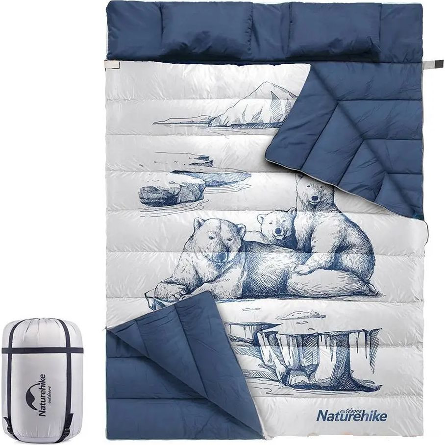 Спальный мешок Naturehike NH21MSD06, двухместный, темно-синий фото 4