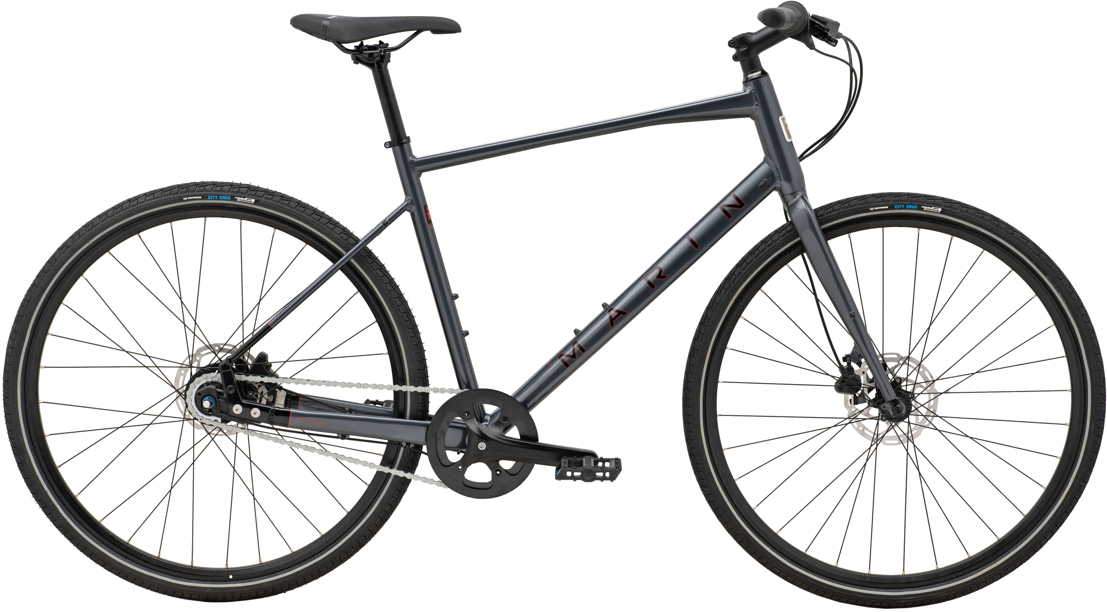 Велосипед 28" Marin Presidio 2 рама - L 2024 Gloss Charcoal/Black/Black Red фото 