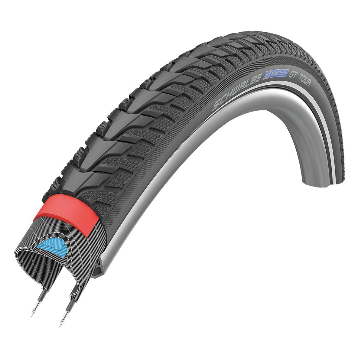 Покрышка 28x1.50 700x38C (40-622) Schwalbe MARATHON GT Tour DualGuard Performance B/B+RT HS485 EC, 67EPI 28B фото 