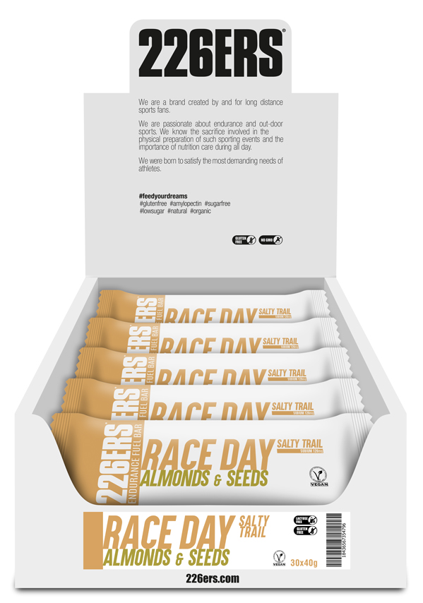 Батончик 226ERS Race Day Salty trail Energy мигдаль 40г 30шт/уп 1200г фото 