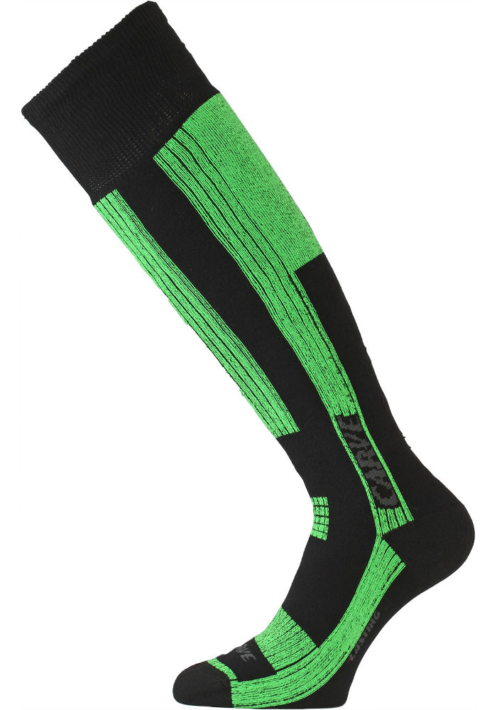 Термоноски Lasting лыжи SKG 906, размер S, черные/зеленые фото 