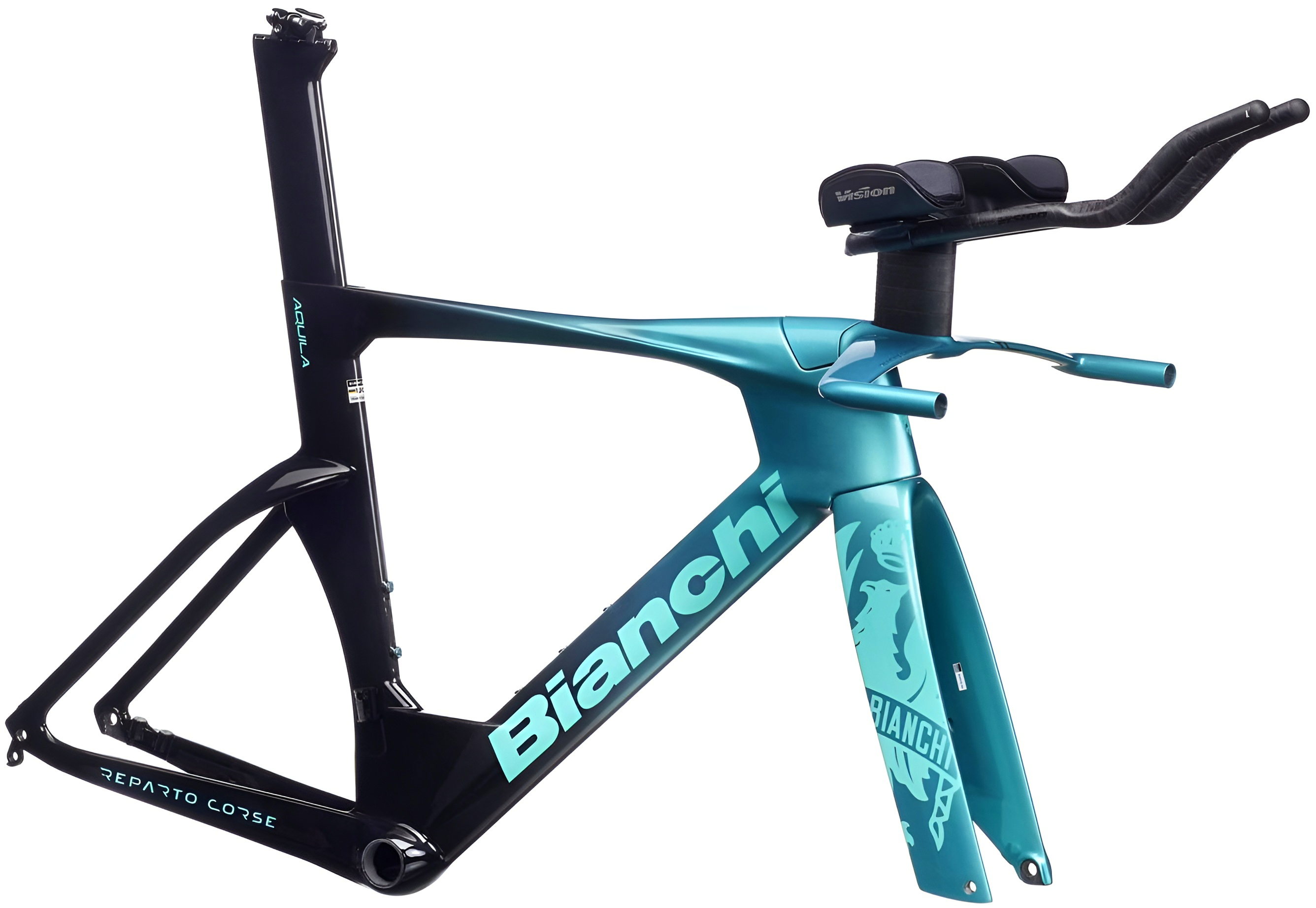 Рама 28" Bianchi AQUILA TT Disc Frame рама - M Metallic Celeste / Black UD Carbon (Full Glossy) фото 