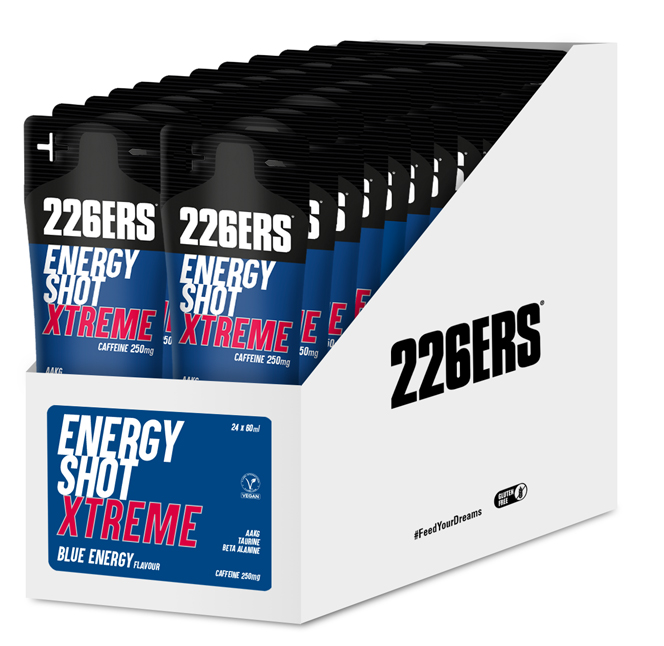 Гель 226ERS Energy Shot XTREM 250мг кофеина синяя энергия 60г 24шт/уп 1440г фото 