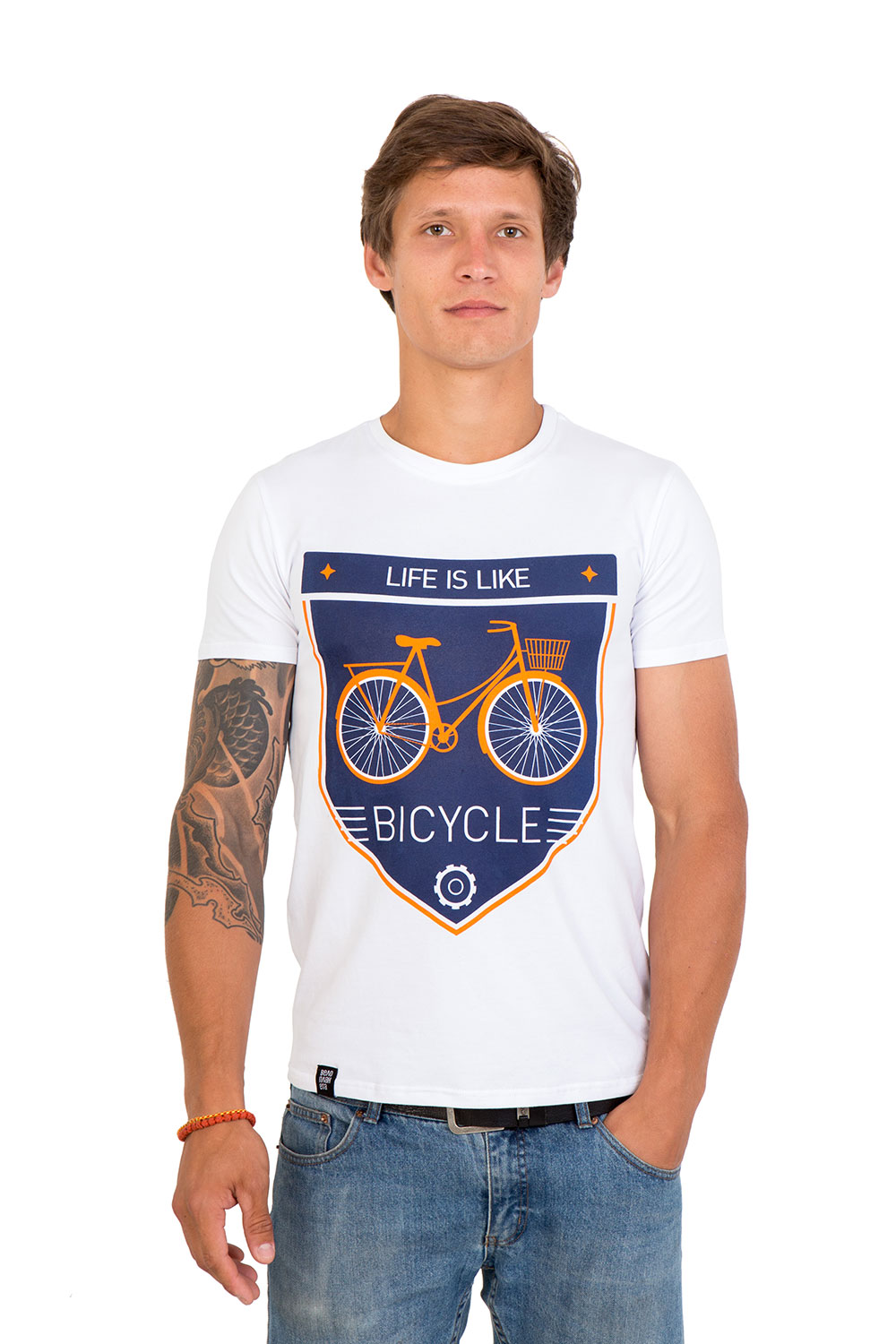Футболка Classic bicycle мужская белая, размер S фото 
