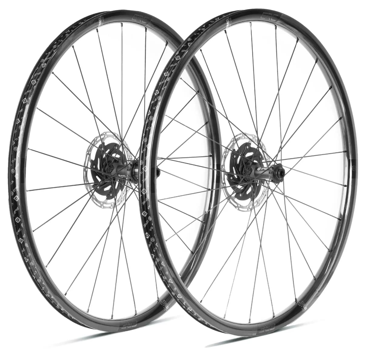 Колесо пер. + задн. 28" ERE TENACI GT25 CARBON, Gravel, 100x12/142x12, CL, MS12, tubeless, черный сатин фото 
