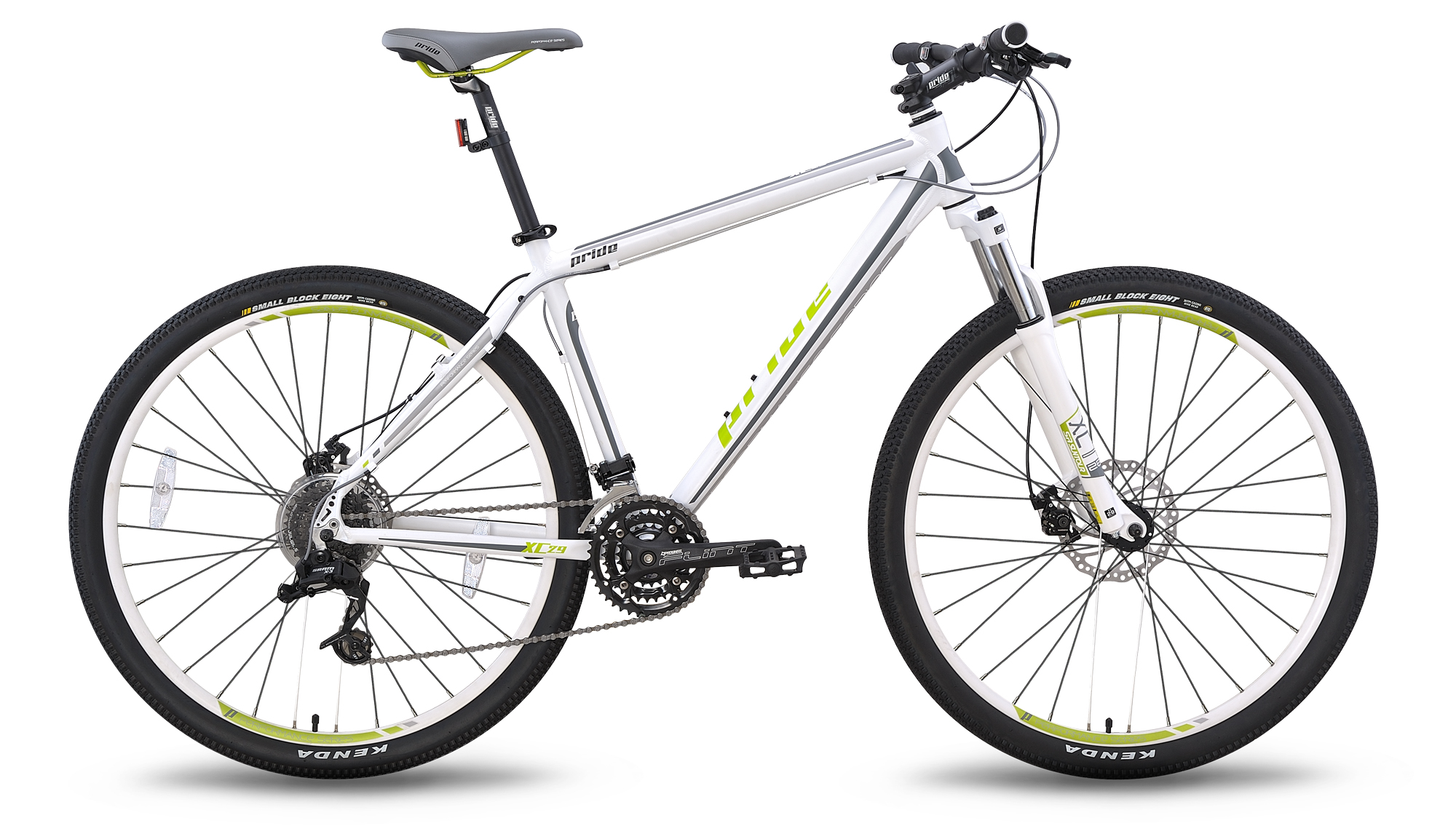Велосипед 26'' Pride XC-26 MD рама - 15" бело-зеленый матовый 2015 фото 