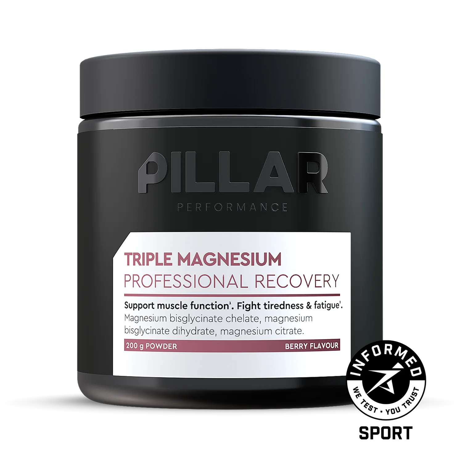 Магній PILLAR Performance Triple Magnesium ягоди 200г (банка) фото 