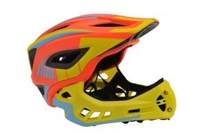 Шолом дитячий Kiddimoto Icon Full Face, оранжево-жовтий, розмір S 48-53см фото 
