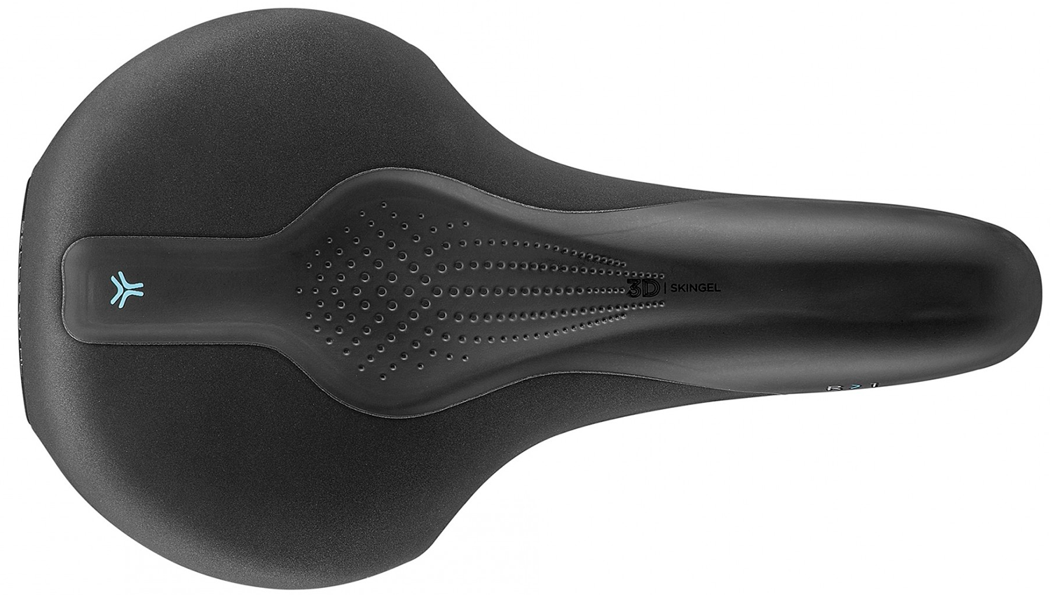 Сідло Selle Royal SCIENTIA R1 Relaxed, 3D skingel, оббивка Black gummy/Black mokka, 289х169мм, 479г, рейли сталь + Curva suspension, unisex, чорне фото 2