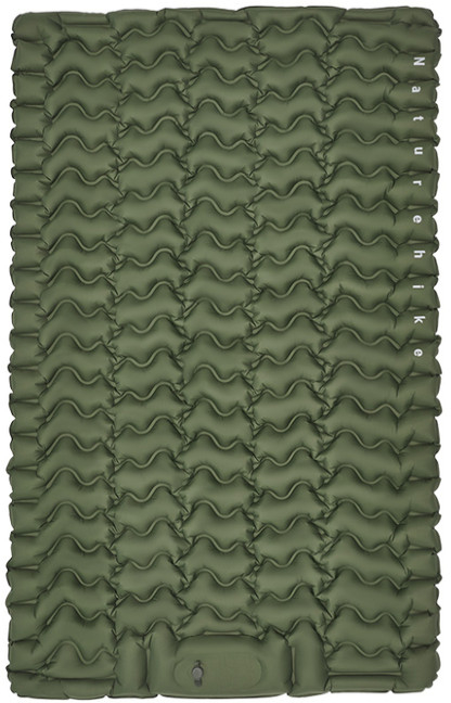 Коврик надувной Naturehike CNK2550WS019, 200х125х6.5 см, встроенный насос для надувания, зеленый фото 
