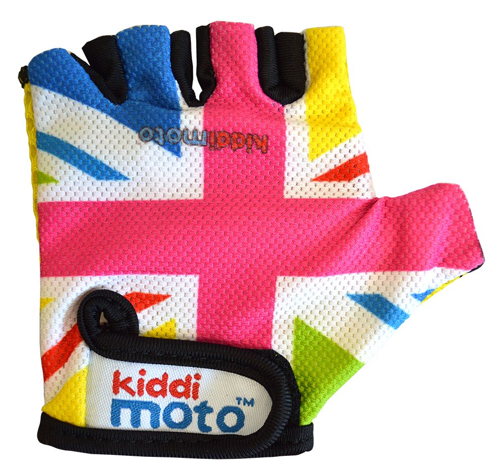 Перчатки детские Kiddimoto британский флаг в цветах радуги, размер S на возраст 2-4 года