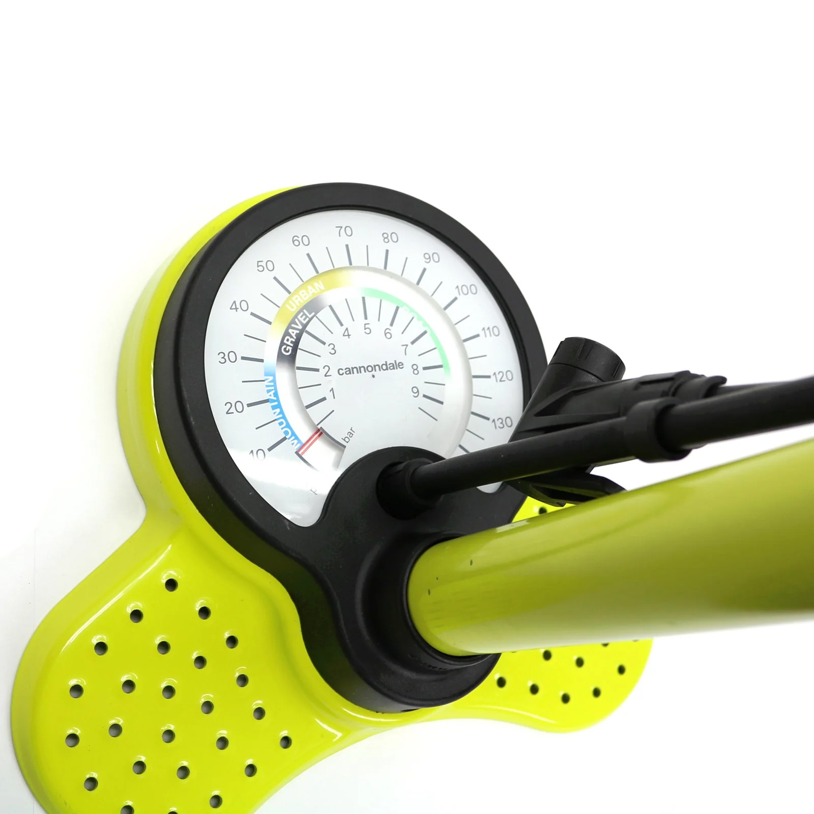 Насос підлоговий Cannondale ESSENTIAL, з манометром 140psi, presta+schrader, чорно-жовтий фото 2