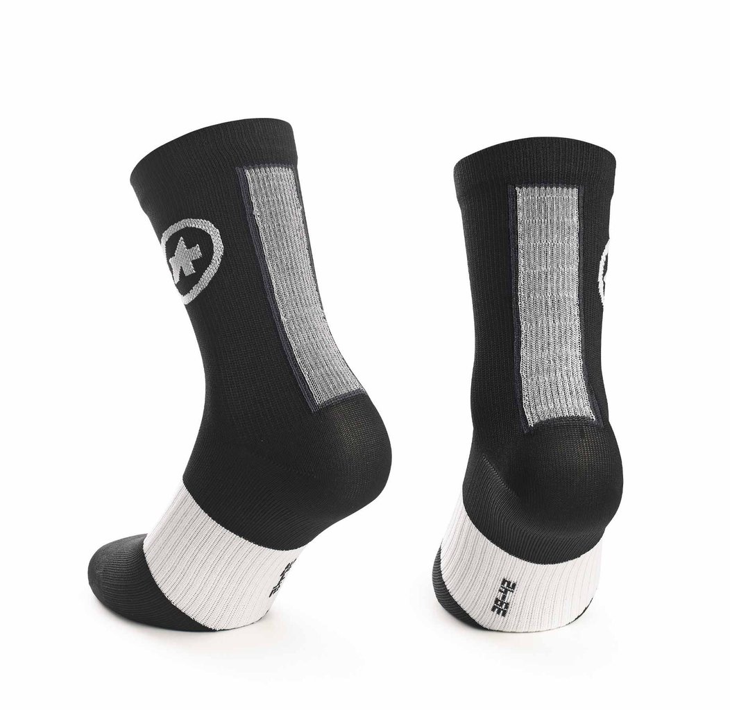 Шкарпетки ASSOS Assosoires Summer Socks, чорні з білим, I/39-42 фото 3