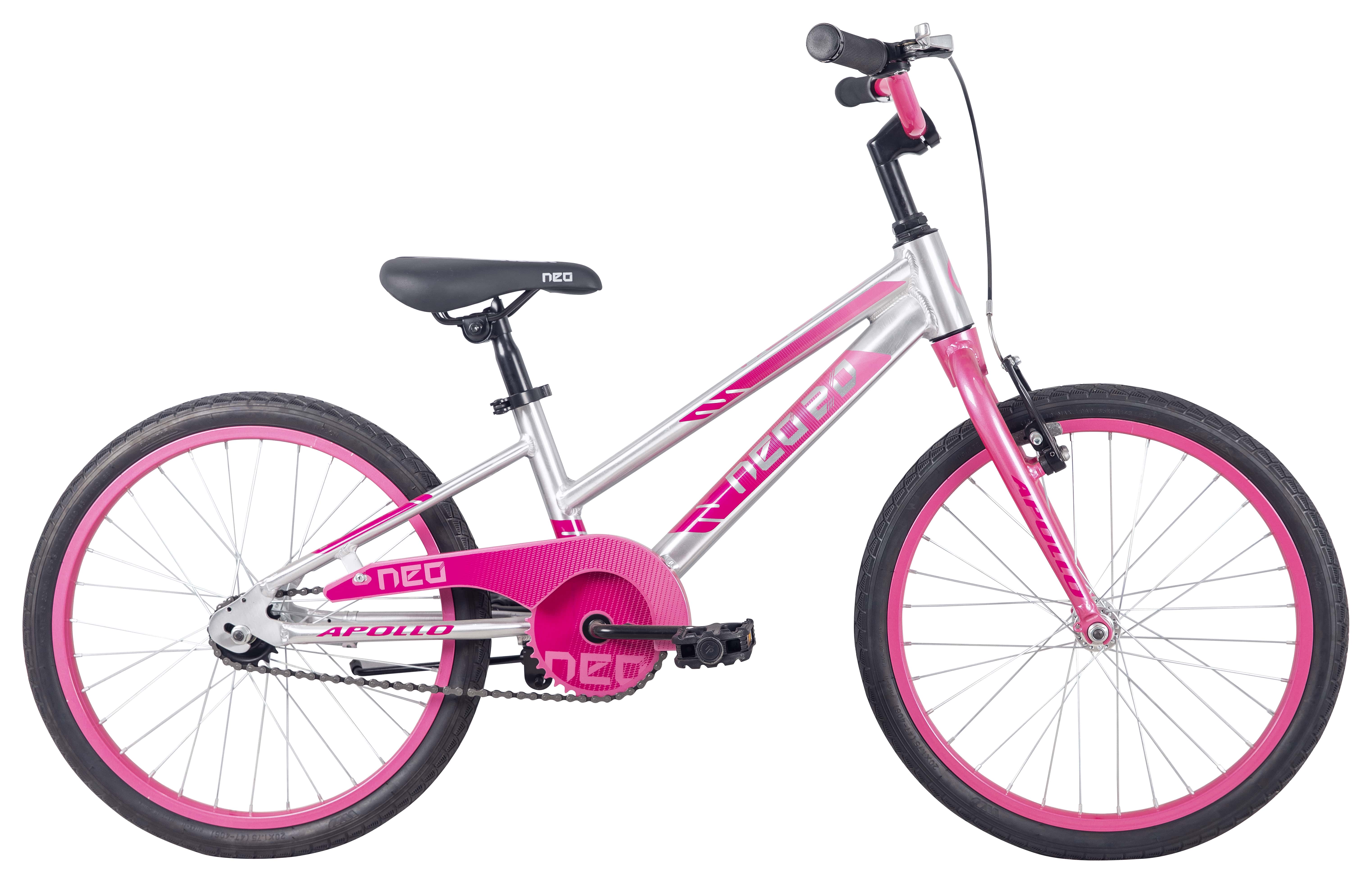 Велосипед 20" Apollo NEO girls Brushed Alloy / Pink / Dark Pink Fade фото 
