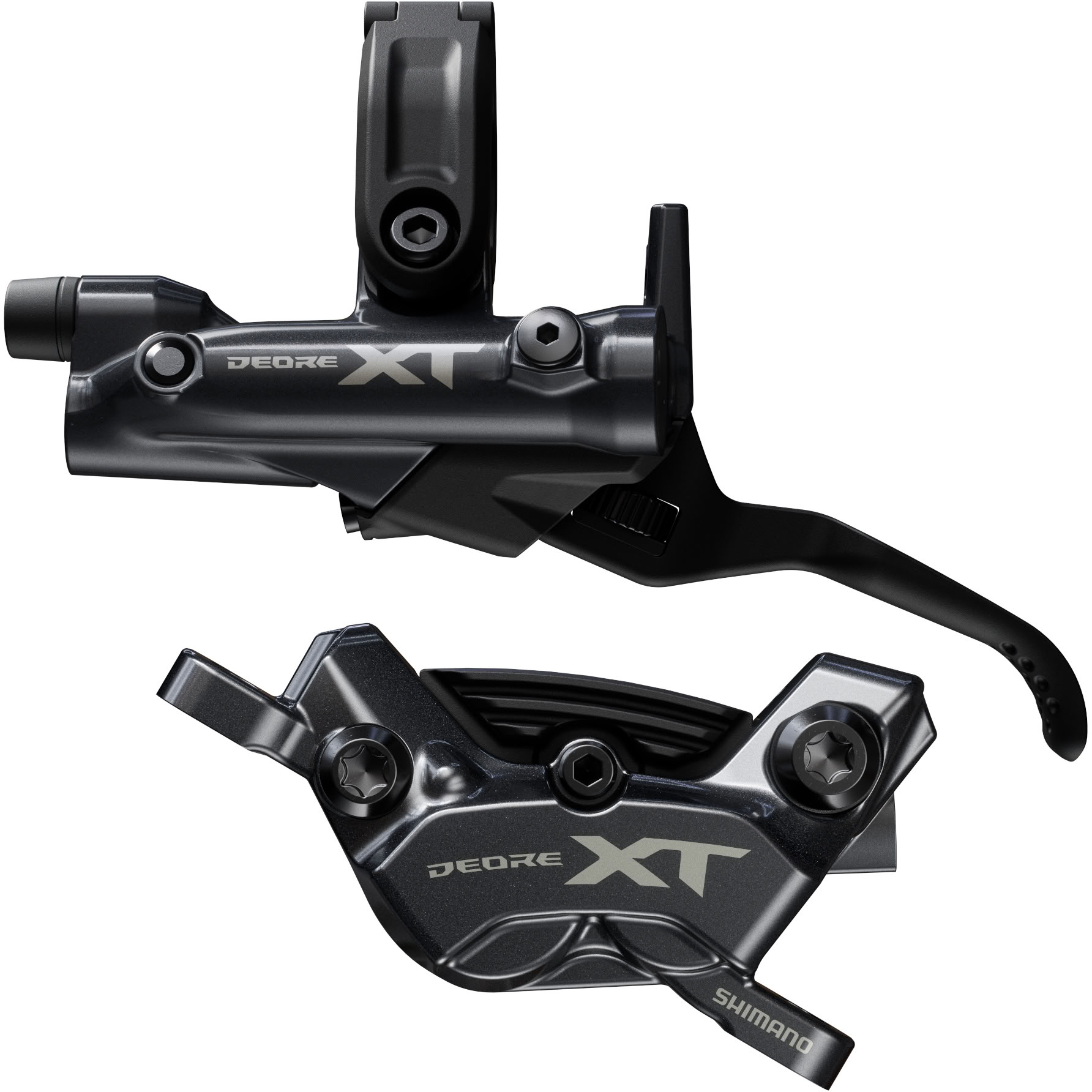 Гальмо дискове гідравлічне Shimano BL-M8200 / BR-M8220 DEORE XT SET, переднє + заднє (Post Mount, 4-Piston, J-Kit 1000 і 1700 мм) фото 