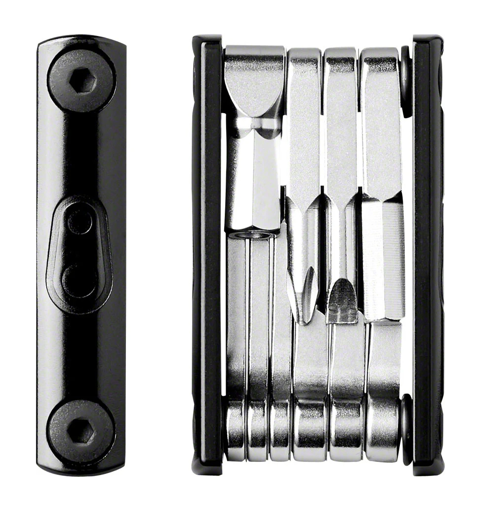 Мультитул Crankbrothers F10+,  2/2.5/3/4/5/6/8мм, T25, Phillips #2, flat #1, металлический кейс с открывалкой, черный фото 2