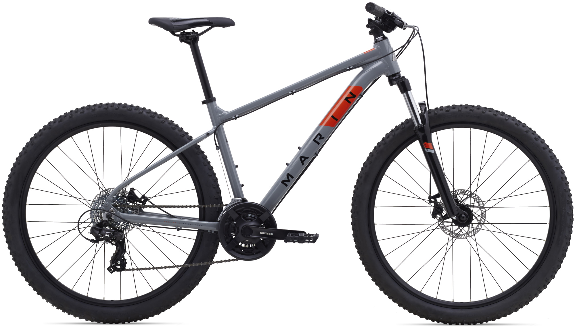 Велосипед 27,5" Marin BOLINAS RIDGE 1 рама - S Gloss Grey/Black/Roarange A4 фото 