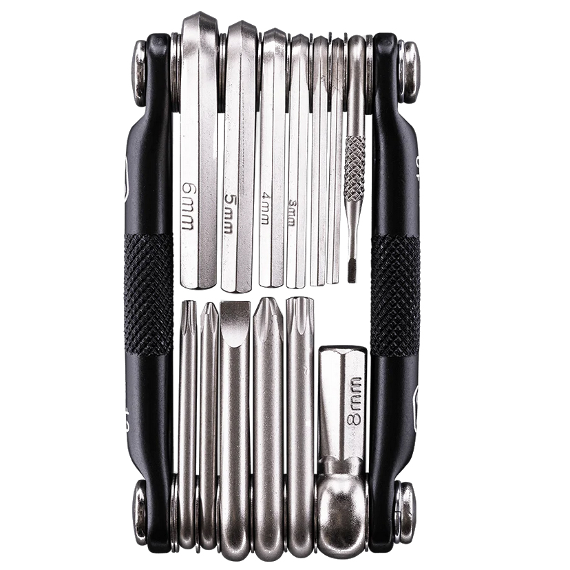 Мультитул Crankbrothers M13, 2/2.5/3/4/5/6/8мм, T10, T25, Phillips #1 #2, flat #2, інструмент для безкамерних шин, чорний фото 2