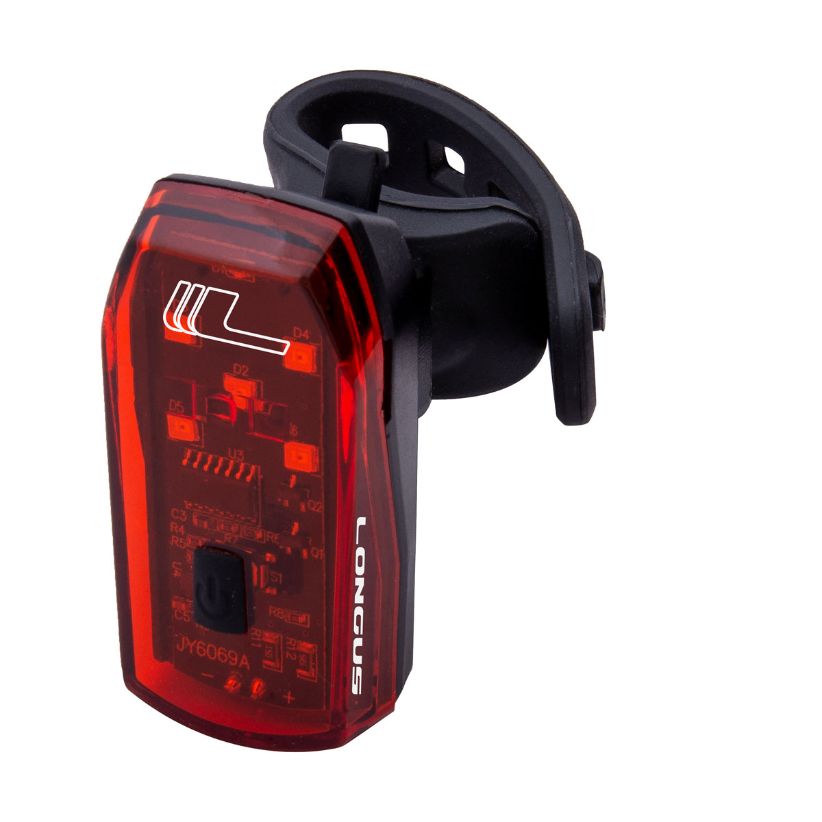 Світло заднє Longus BRAKE 5 LED 1 ф-ція + гальмо, чорний фото 