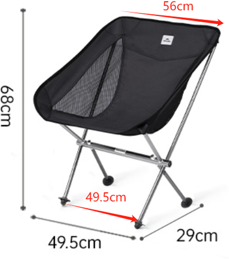 Стілець складаний Naturehike Stellaluna L04 CNK2450JJ015, розмір M, чорний фото 5
