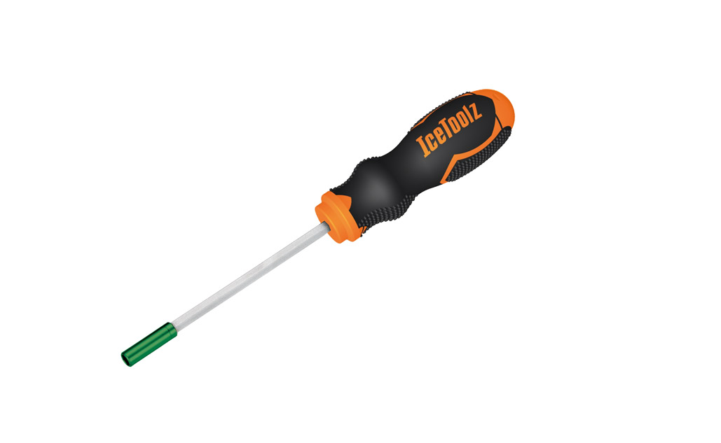 Ключ Ice Toolz 12B3 д/спиц (квадратный) 5mm+DIN3.2mm с пласт. рукояткой фото 