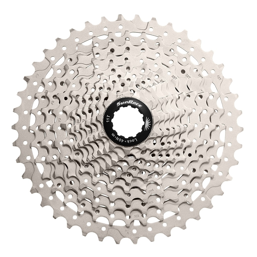 Кассета 11-k 11-46T SUN RACE MS7 MTB, стальной паук, Metallic Silver фото 