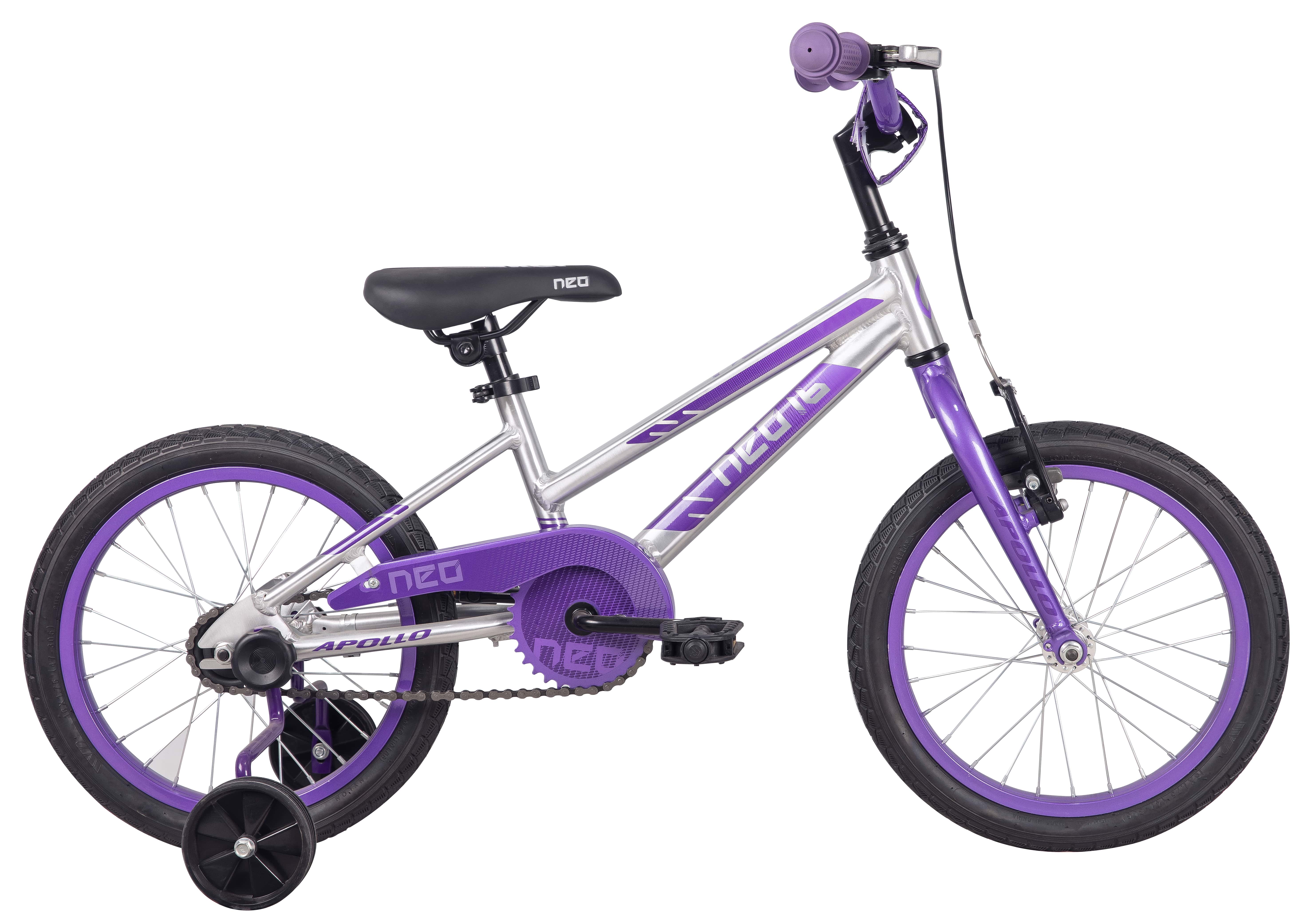 Велосипед 16" Apollo NEO girls Brushed Alloy / Lavender / Purple Fade фото 