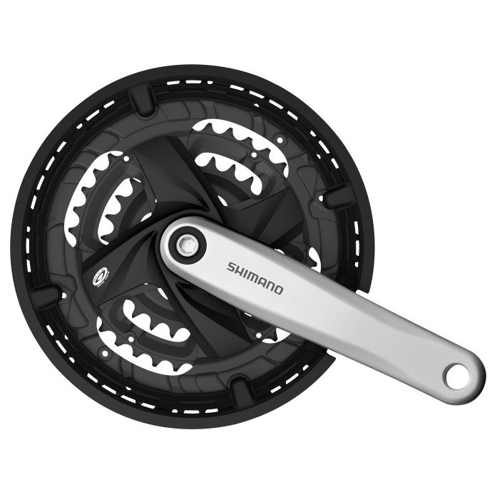 Шатун SHIMANO FC-M371-L 48х36х26T, під 9 шв. 175мм, пластиковий захист silver фото 
